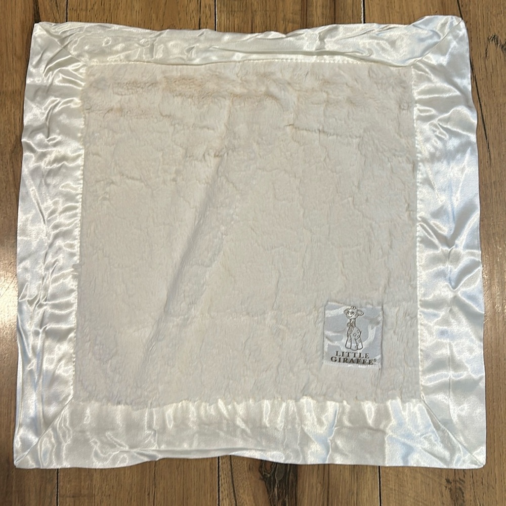 Little Giraffe Luxe Faux Fur Soft Cream Baby Security Blanket, baby lovey, NWOT